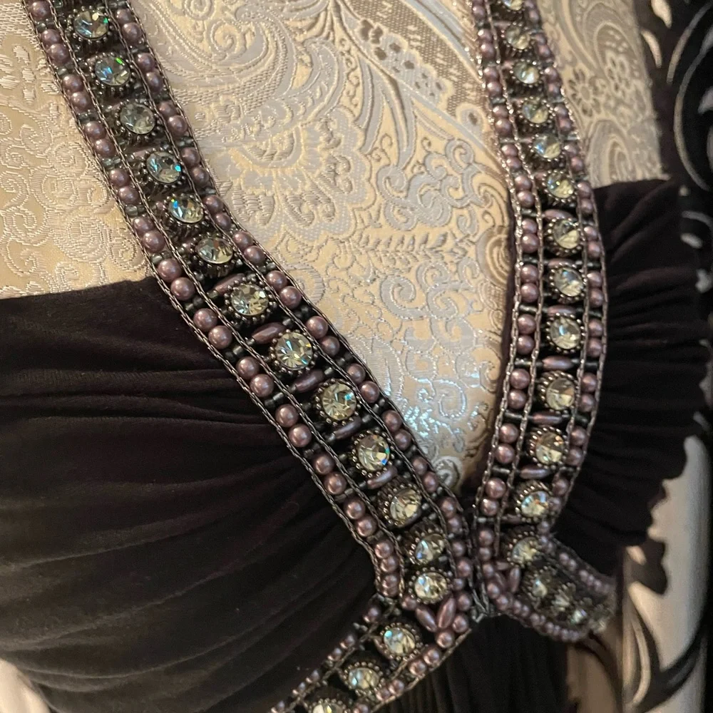 Sky Black Halter Top with Embellished Detail Small - Picture 5 of 11